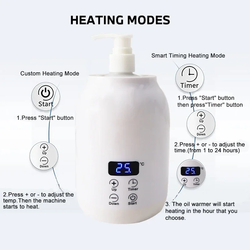 250ML Electric Massage Oil Warmer Digital Lotion Cream Heater With LED Display Bottle Dispenser For Home Pro Salon Spa Massage
250ML Electric Massage Oil Warmer Digital Lotion Cream Heater With LED Display Bottle Dispenser For Home Pro Salon Spa Massage