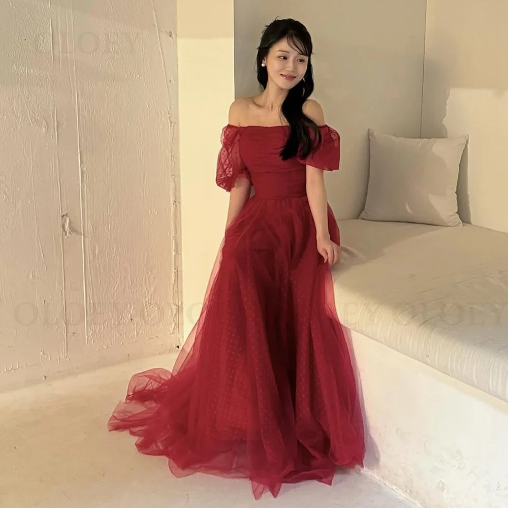 OLOEY Elegant Wine Red Prom Dress Korea Photo Shoot Square Collar Floor Length Wedding Party Gown Corset Short Sleeve Customized
OLOEY Elegant Wine Red Prom Dress Korea Photo Shoot Square Collar Floor Length Wedding Party Gown Corset Short Sleeve Customized