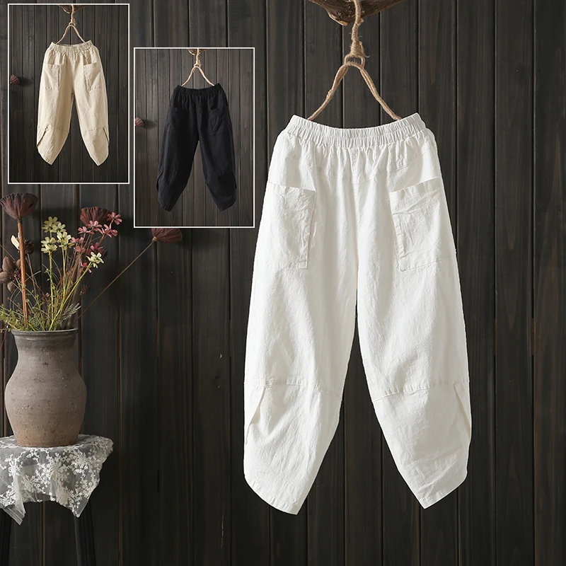 Свободные хлопковые льняные брюки-шаровары женские больших размеров с эластичным поясом, однотонные, повседневные, утягивающие, укороченные, в стиле Харлан
Свободные хлопковые льняные брюки-шаровары женские больших размеров с эластичным поясом, однотонные, повседневные, утягивающие, укороченные, в стиле Харлан