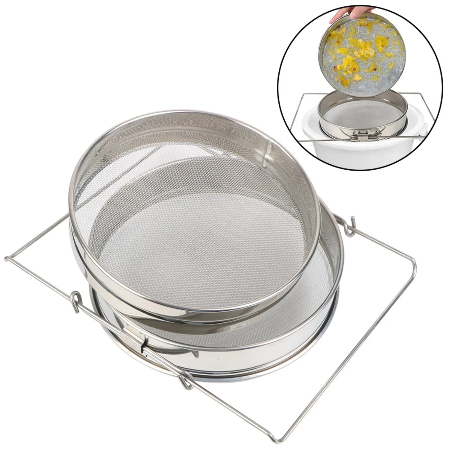 Beekeeping Special Tools Garden Supplies Beekeeping Net Impurity Filter Stainless Steel Honey filter Double sieve strainer
Beekeeping Special Tools Garden Supplies Beekeeping Net Impurity Filter Stainless Steel Honey filter Double sieve strainer