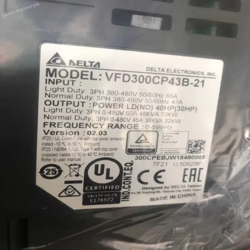 New, Ready Stock Brand New 1PC New VFD300CP43B-21 VFD300CP43B21 30Kw Expedited Shipping for Plc
New, Ready Stock Brand New 1PC New VFD300CP43B-21 VFD300CP43B21 30Kw Expedited Shipping for Plc