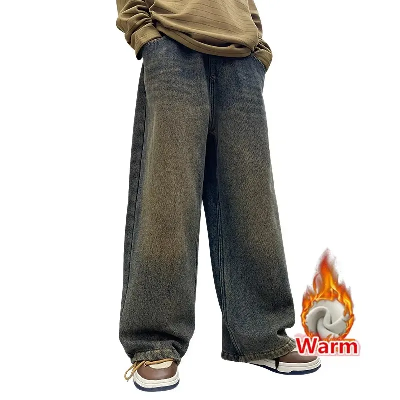Autumn Winter School Boy Insulate Jeans Denim Trousers Streetwear Child Retro Blue Straight Cut High Waist Warm Thermal Trousers
Autumn Winter School Boy Insulate Jeans Denim Trousers Streetwear Child Retro Blue Straight Cut High Waist Warm Thermal Trousers