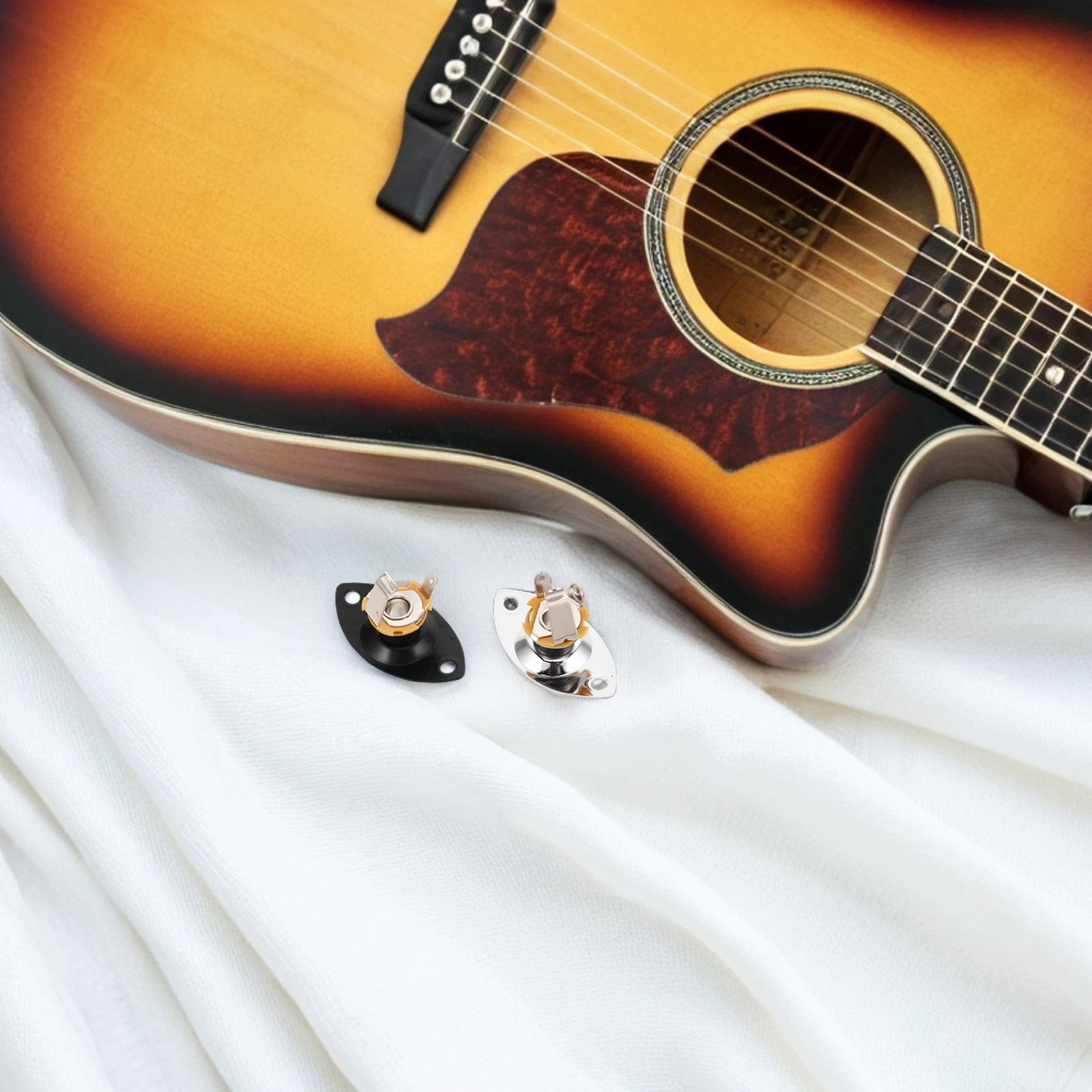 2pcs Electric Bass Jack Socket 6.35mm Audio Output Oval Plate Ukulele Jack Plate Silver Black Parts Accessories
2pcs Electric Bass Jack Socket 6.35mm Audio Output Oval Plate Ukulele Jack Plate Silver Black Parts Accessories