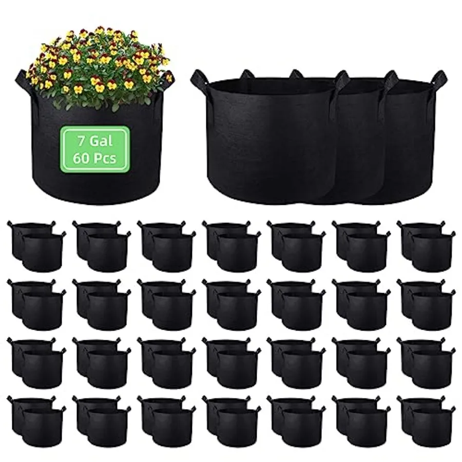 7 Gallon Garden Grow Bags 60 Pack 7 Gal Planter Fabric Pot Nonwoven Grow Bags Heavy Duty Aeration Fabric Pots with Handles Gard
7 Gallon Garden Grow Bags 60 Pack 7 Gal Planter Fabric Pot Nonwoven Grow Bags Heavy Duty Aeration Fabric Pots with Handles Gard