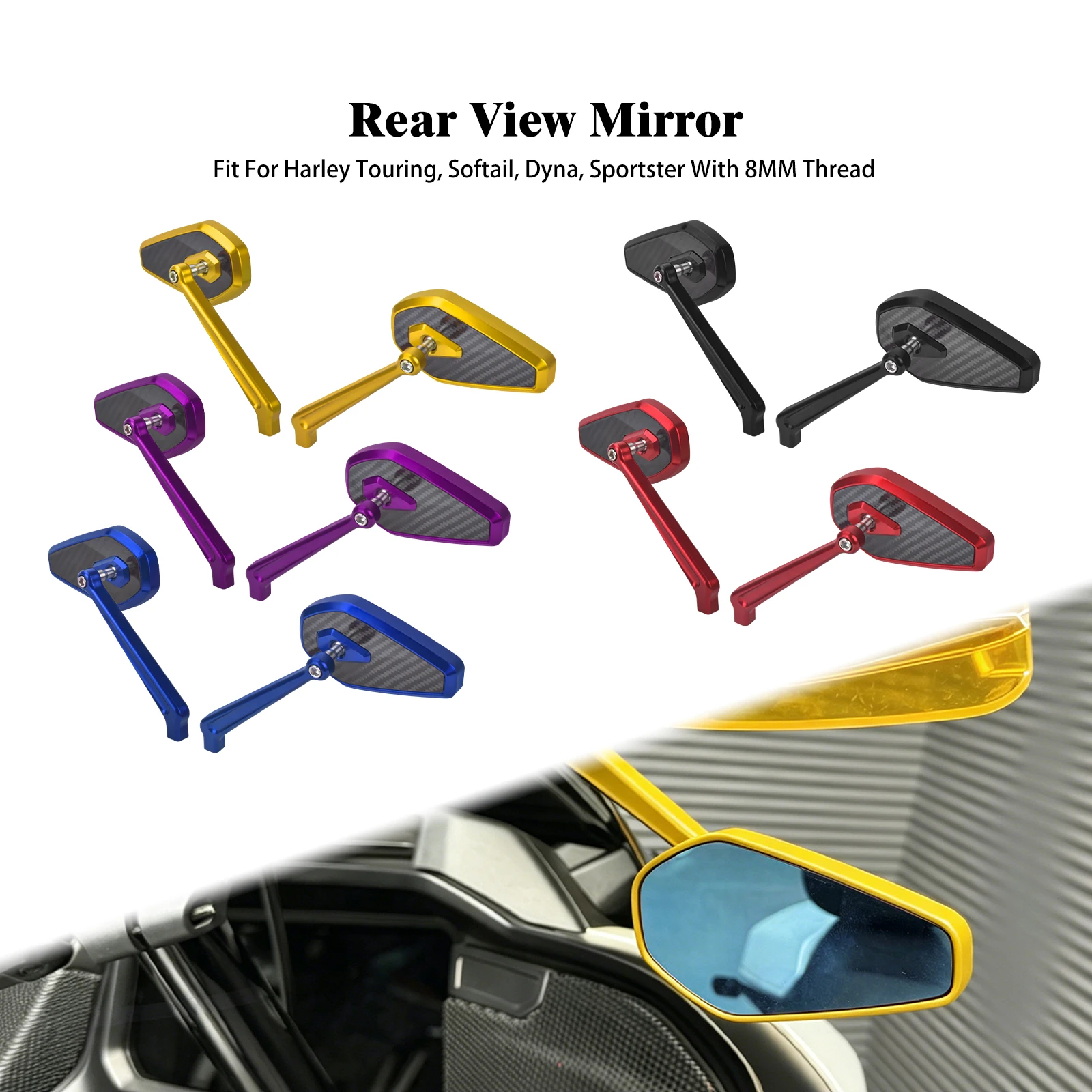 Motorcycle Rearview Mirrors 8MM Thread For Harley Touring Glide FLHR Dyna Sportster XL Softail Breakout Left Right Side Mirror
Motorcycle Rearview Mirrors 8MM Thread For Harley Touring Glide FLHR Dyna Sportster XL Softail Breakout Left Right Side Mirror