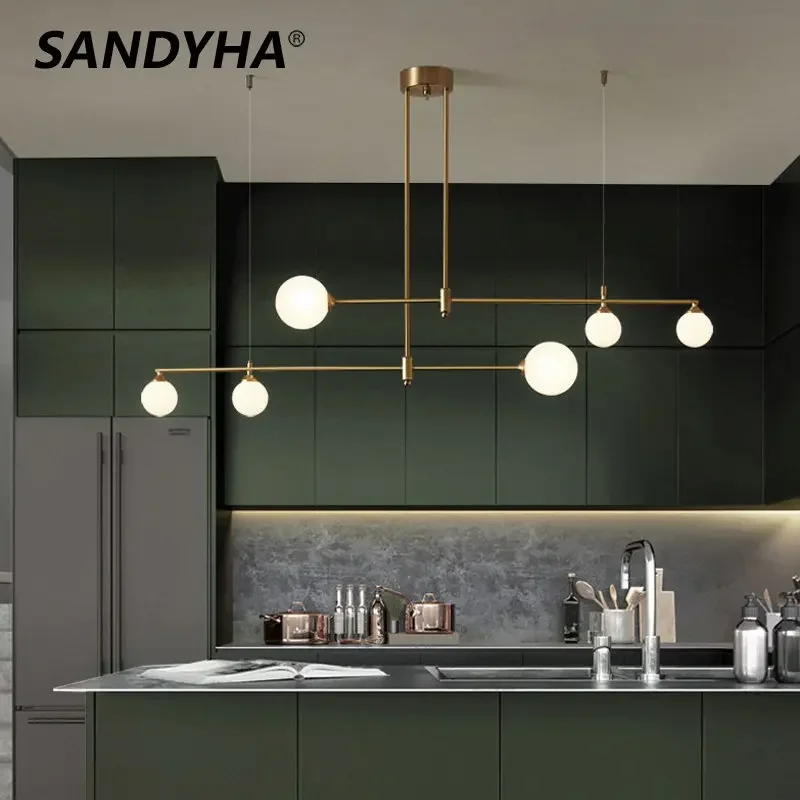 SANDYHA Modern Luxury LED Chandelier Glass Ball Pendant Light Fixture for Living Room Dining Table Bar Ceiling Lamp Home Decor
SANDYHA Modern Luxury LED Chandelier Glass Ball Pendant Light Fixture for Living Room Dining Table Bar Ceiling Lamp Home Decor