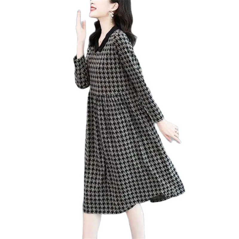 2023 Fashion Houndstooth Dress Women's Vestidos Elegant Loose Ladies Spring Autumn New Long Sleeve Printing Dresses Female
2023 Fashion Houndstooth Dress Women's Vestidos Elegant Loose Ladies Spring Autumn New Long Sleeve Printing Dresses Female