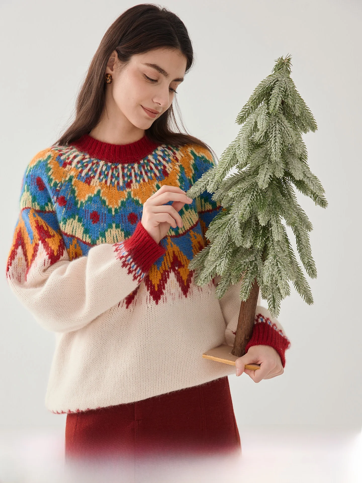 Loose Fit Fair Isle Knit Sweater Women's Autumn Winter Lazy Style round Neck Long Sleeve Knitted Top Sauce Purple New Yea...
Loose Fit Fair Isle Knit Sweater Women's Autumn Winter Lazy Style round Neck Long Sleeve Knitted Top Sauce Purple New Yea...