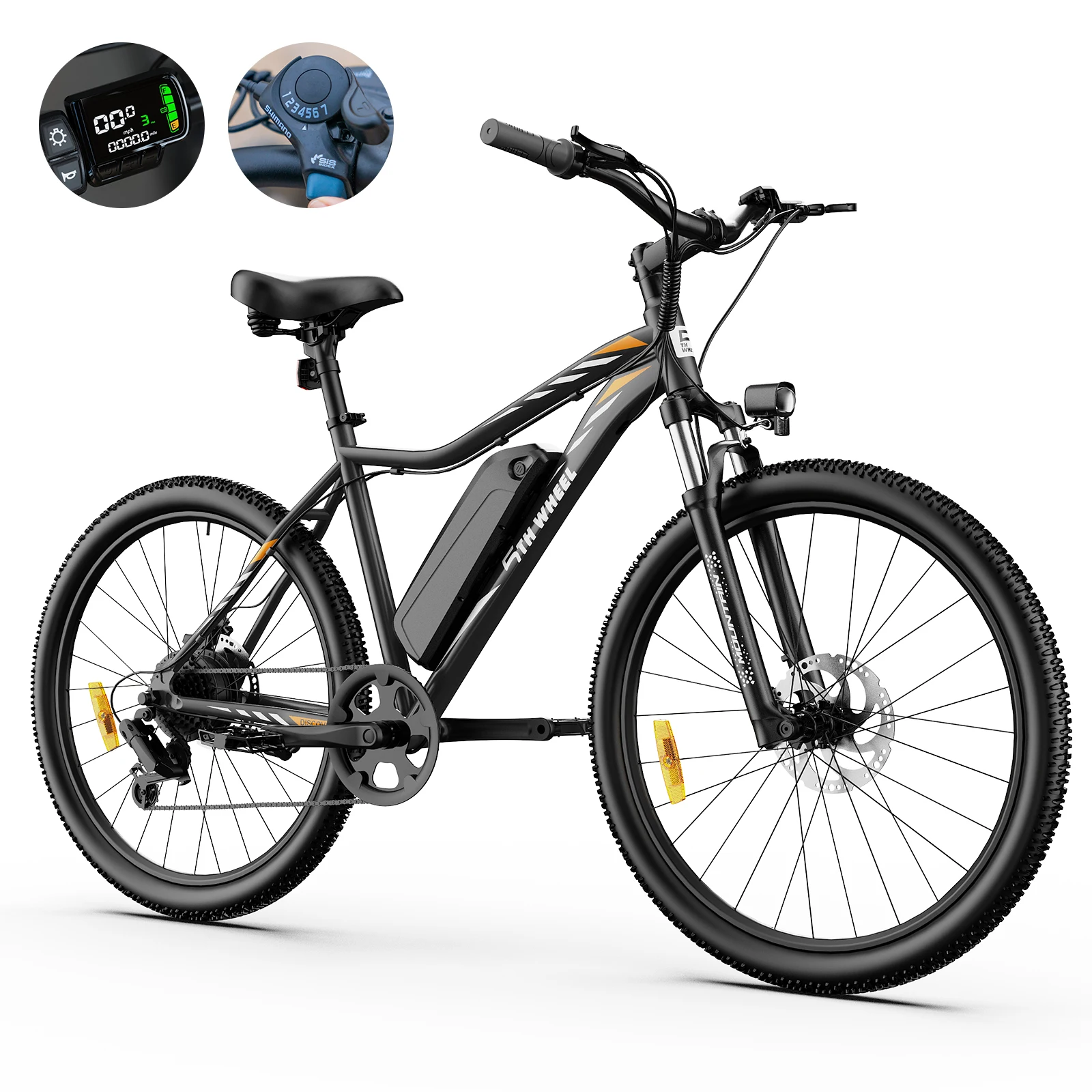5TH WHEEL Electric Bike, 350W Motor, 7-Speed Gears, 23 Mph Top Speed, 45 Miles Range
5TH WHEEL Electric Bike, 350W Motor, 7-Speed Gears, 23 Mph Top Speed, 45 Miles Range