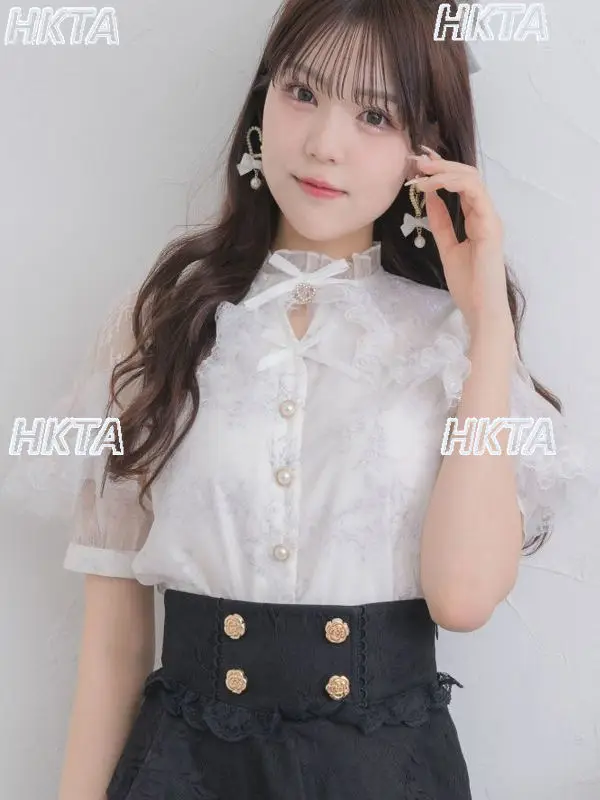 Лолита Mass Production, милая милая кружевная рубашка, женская летняя новая тонкая элегантная блузка с коротким рукавом, универсальный белый женский топ Blusas
Лолита Mass Production, милая милая кружевная рубашка, женская летняя новая тонкая элегантная блузка с коротким рукавом, универсальный белый женский топ Blusas