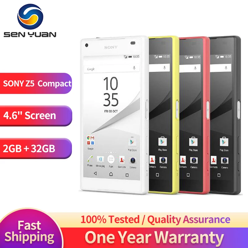 Sony Xperia Z5 Compact E5823 SO-02H Original Unlocked Smartphone RAM 2GB ROM 32GB Android 4.6" 23MP 1080P Z5 MINI Mobile Phone
Sony Xperia Z5 Compact E5823 SO-02H Original Unlocked Smartphone RAM 2GB ROM 32GB Android 4.6" 23MP 1080P Z5 MINI Mobile Phone