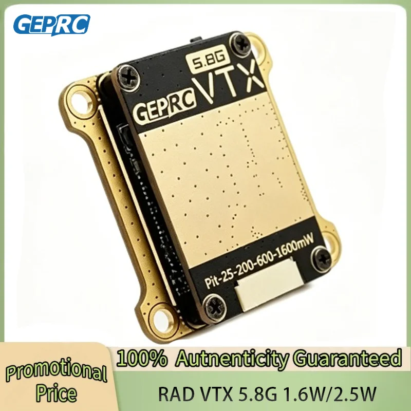 GEPRC RAD VTX 5.8G 1.6W 2.5W 40CH PITMode 25mW 200mW 600mW 1600mW Adjustable Video Transmitter for Mark4 LR10 MOZ7 MARK5D Analog
GEPRC RAD VTX 5.8G 1.6W 2.5W 40CH PITMode 25mW 200mW 600mW 1600mW Adjustable Video Transmitter for Mark4 LR10 MOZ7 MARK5D Analog