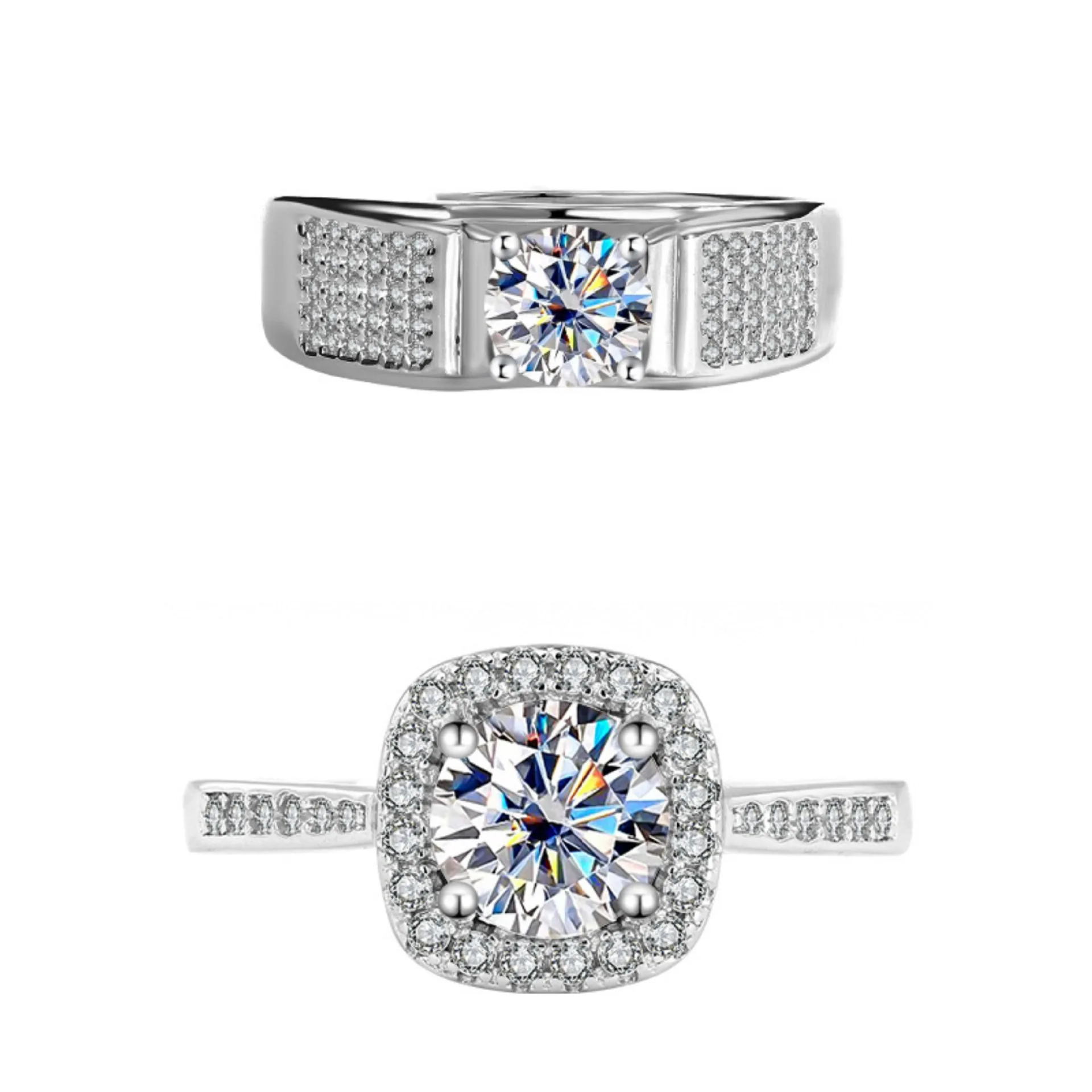 Высококачественные серебряные кольца для пар с муассанитом, пара украшений из муассанита для мужчин и женщин для предложения по свадьбу
Высококачественные серебряные кольца для пар с муассанитом, пара украшений из муассанита для мужчин и женщин для предложения по свадьбу