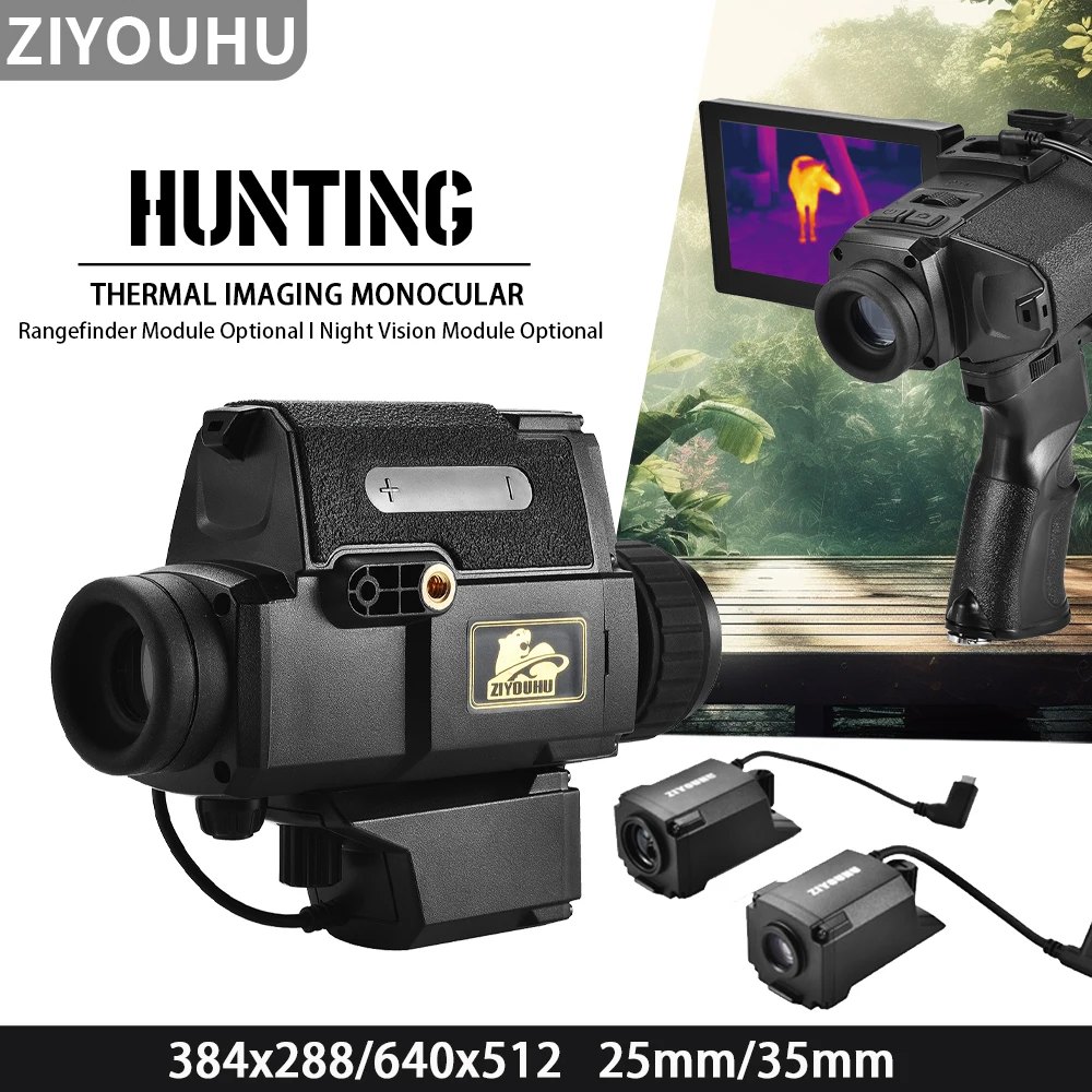 New Thermal Imager Hunting Imaging Monocular 384x288 / 640x512 F.25mm 35mm Laser Ranging & Night Vision Extend Function Optional
New Thermal Imager Hunting Imaging Monocular 384x288 / 640x512 F.25mm 35mm Laser Ranging & Night Vision Extend Function Optional