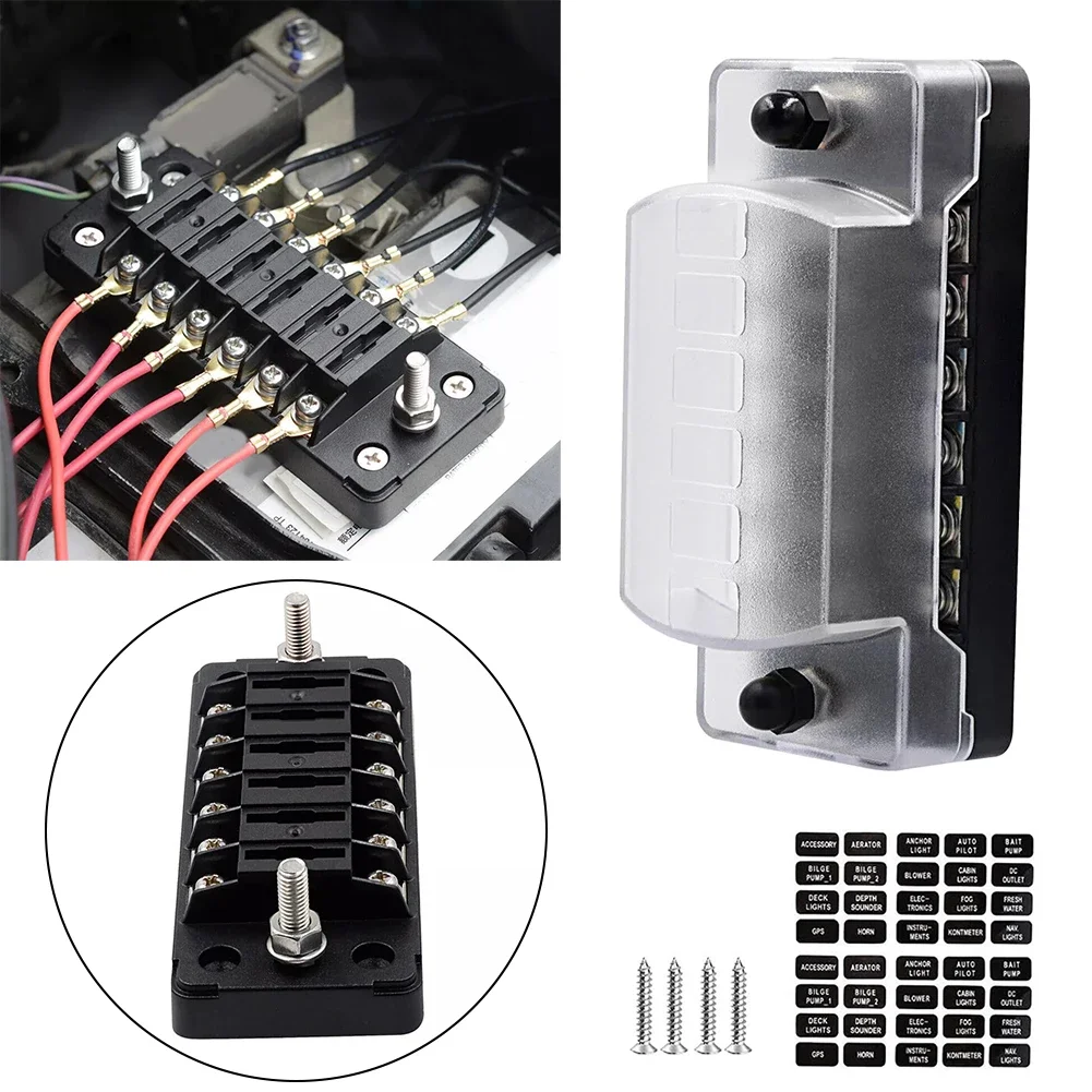 6 Way Blade Fuse 12V / 24V-30V 1A To 20A Car Boat Fuse Box Holder With Plastic Cover For Power Panel Board Camper RV Accessorie
6 Way Blade Fuse 12V / 24V-30V 1A To 20A Car Boat Fuse Box Holder With Plastic Cover For Power Panel Board Camper RV Accessorie