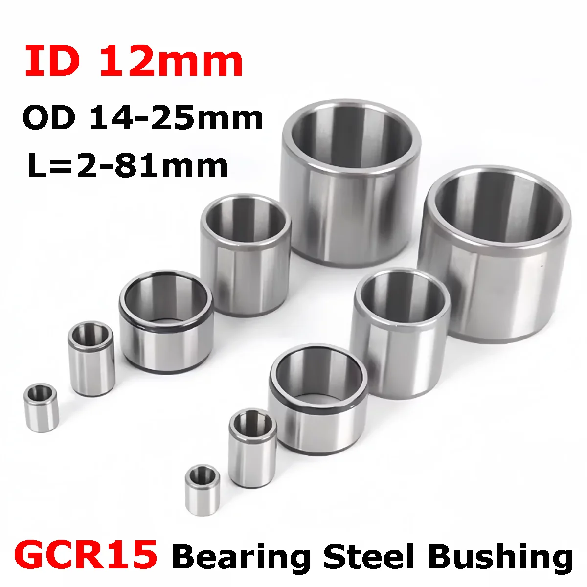 1/5pcs ID 12mm GCR15 Bearing Steel Bushing Round Hollow Unthreaded Standoff Spacer Wear Resistant Guide Sleeve OD 14-25 L=2-81mm
1/5pcs ID 12mm GCR15 Bearing Steel Bushing Round Hollow Unthreaded Standoff Spacer Wear Resistant Guide Sleeve OD 14-25 L=2-81mm