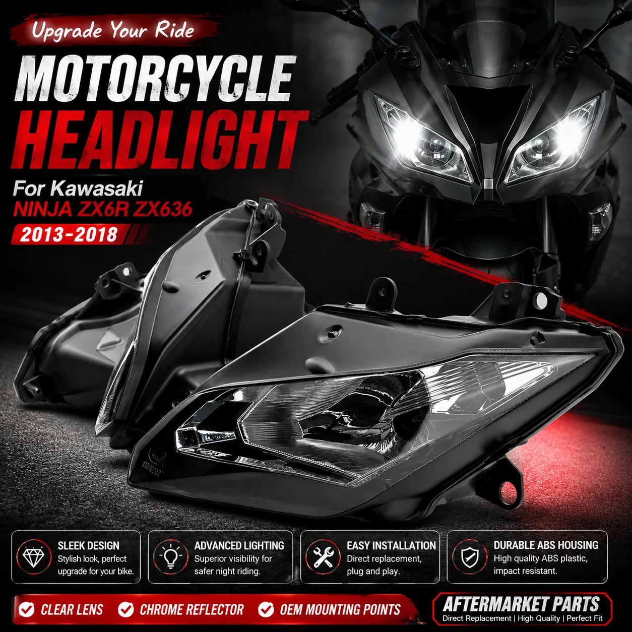 Motorcycle Headlight Assembly Headlamp Light for Kawasaki Versys 650 KLE650 2015-2018 Light KLE 650 KLZ1000 Versys 1000 2016 17
Motorcycle Headlight Assembly Headlamp Light for Kawasaki Versys 650 KLE650 2015-2018 Light KLE 650 KLZ1000 Versys 1000 2016 17