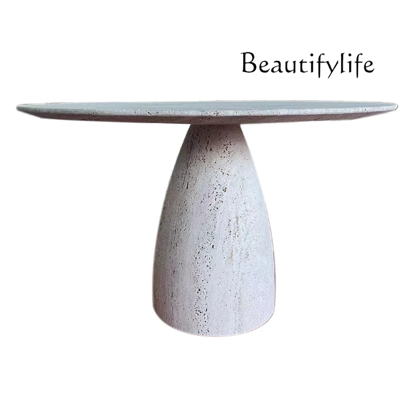Natural travertine dining table designer wabi wind round table living room marble dining custom medieval table Italian style
Natural travertine dining table designer wabi wind round table living room marble dining custom medieval table Italian style