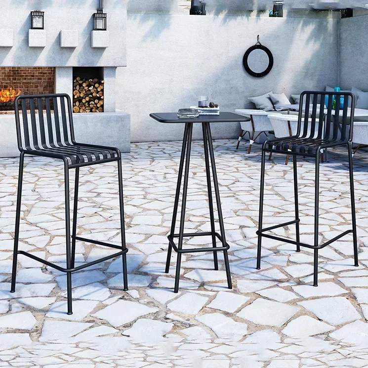 Outdoor courtyard leisure chairs Bar table Cafe Garden wrought iron small square table Restaurant High table and chairs outside
Outdoor courtyard leisure chairs Bar table Cafe Garden wrought iron small square table Restaurant High table and chairs outside