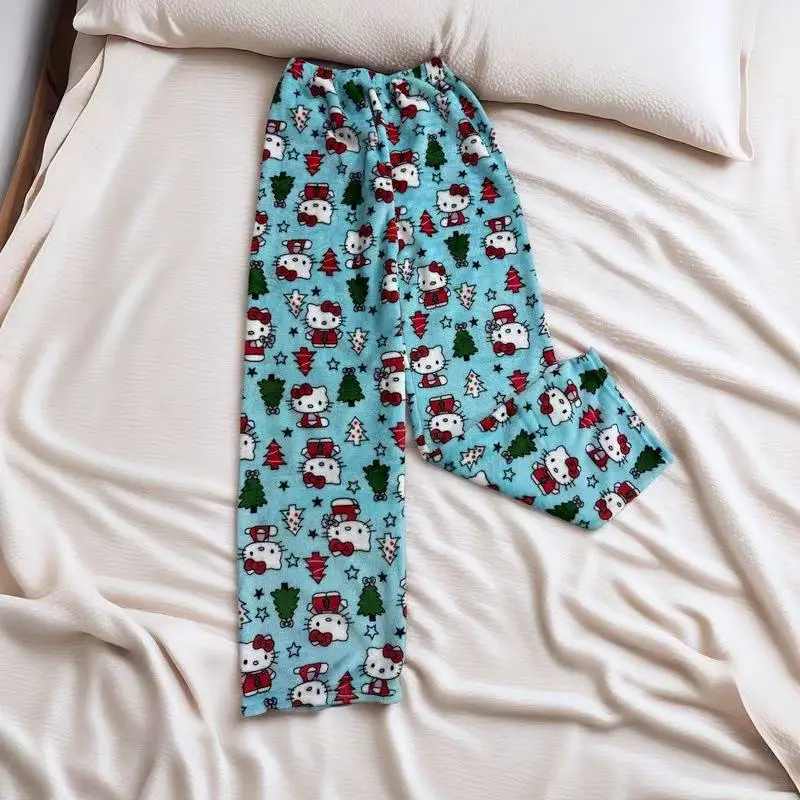 Kawaii Рождественские женские плюшевые пижамные штаны Hello Kitty с героями мультфильмов, зимние теплые студенческие спальные штаны для девочек, свободные повседневные домашние штаны
Kawaii Рождественские женские плюшевые пижамные штаны Hello Kitty с героями мультфильмов, зимние теплые студенческие спальные штаны для девочек, свободные повседневные домашние штаны