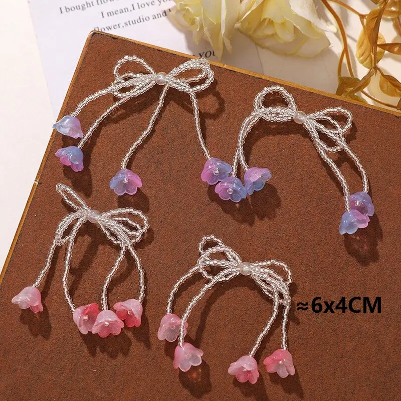 New Glass Beads Bowtie with Flower Dangle Embellishment 4pcs Wholesale DIY Sewing Bouquet Button Hole Shoes Decoration Accessory
New Glass Beads Bowtie with Flower Dangle Embellishment 4pcs Wholesale DIY Sewing Bouquet Button Hole Shoes Decoration Accessory