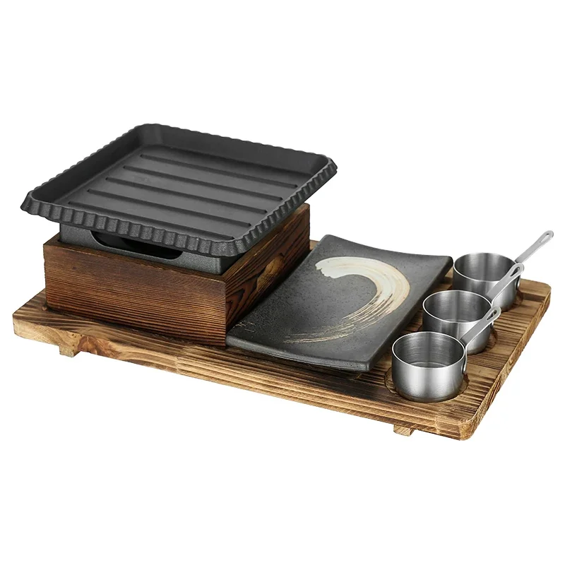 Japanese-style square cast iron barbecue plate, thermal insulation furnace, restaurant Japanese cooking plate, double tableware
Japanese-style square cast iron barbecue plate, thermal insulation furnace, restaurant Japanese cooking plate, double tableware