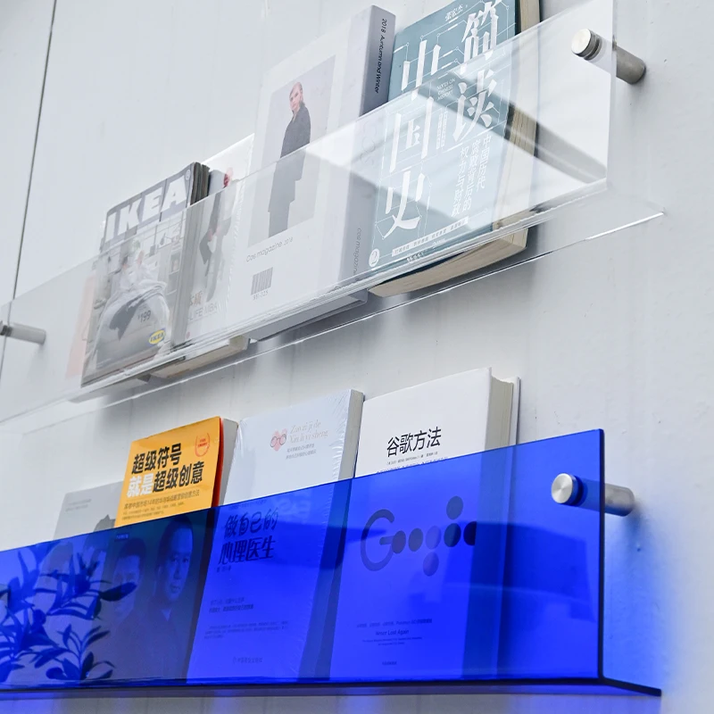 ins creative transparent acrylic bookshelf, Klein blue book album display rack, color display storage rack
ins creative transparent acrylic bookshelf, Klein blue book album display rack, color display storage rack