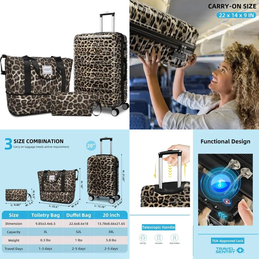 3 Piece Hardside Spinner Suitcase Set - 20 Inch Carry-On Luggage with TSA Lock, Airline Approved PC+ABS Material
3 Piece Hardside Spinner Suitcase Set - 20 Inch Carry-On Luggage with TSA Lock, Airline Approved PC+ABS Material