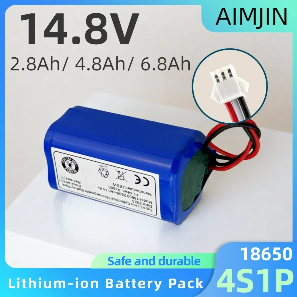 New 14.8V 2800/4800/6800mAh Lithium-ion Battery Pack 18650 4S1P Suitable for Sweeping Robot Battery replace
New 14.8V 2800/4800/6800mAh Lithium-ion Battery Pack 18650 4S1P Suitable for Sweeping Robot Battery replace
