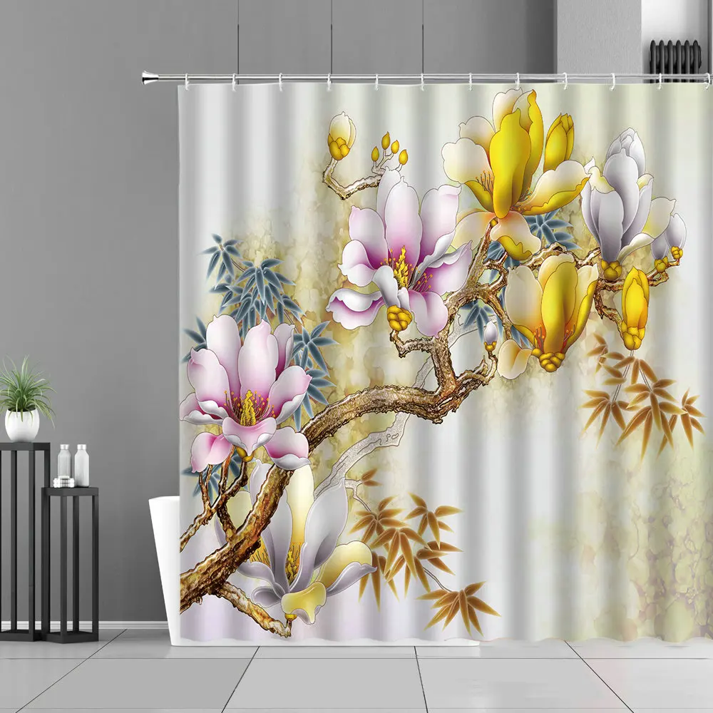 Golden Rose Flowers Shower Curtains Geometric Floral Plant Butterfly Print Waterproof Bath Curtain European Home Bathroom Decor
Golden Rose Flowers Shower Curtains Geometric Floral Plant Butterfly Print Waterproof Bath Curtain European Home Bathroom Decor
