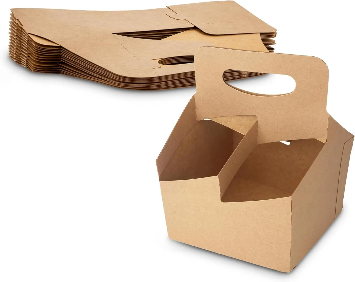 Kraft 4-Cup Drink Carrier 6.5x6.5x9" - Disposable Holder (Pack of 30)
Kraft 4-Cup Drink Carrier 6.5x6.5x9" - Disposable Holder (Pack of 30)