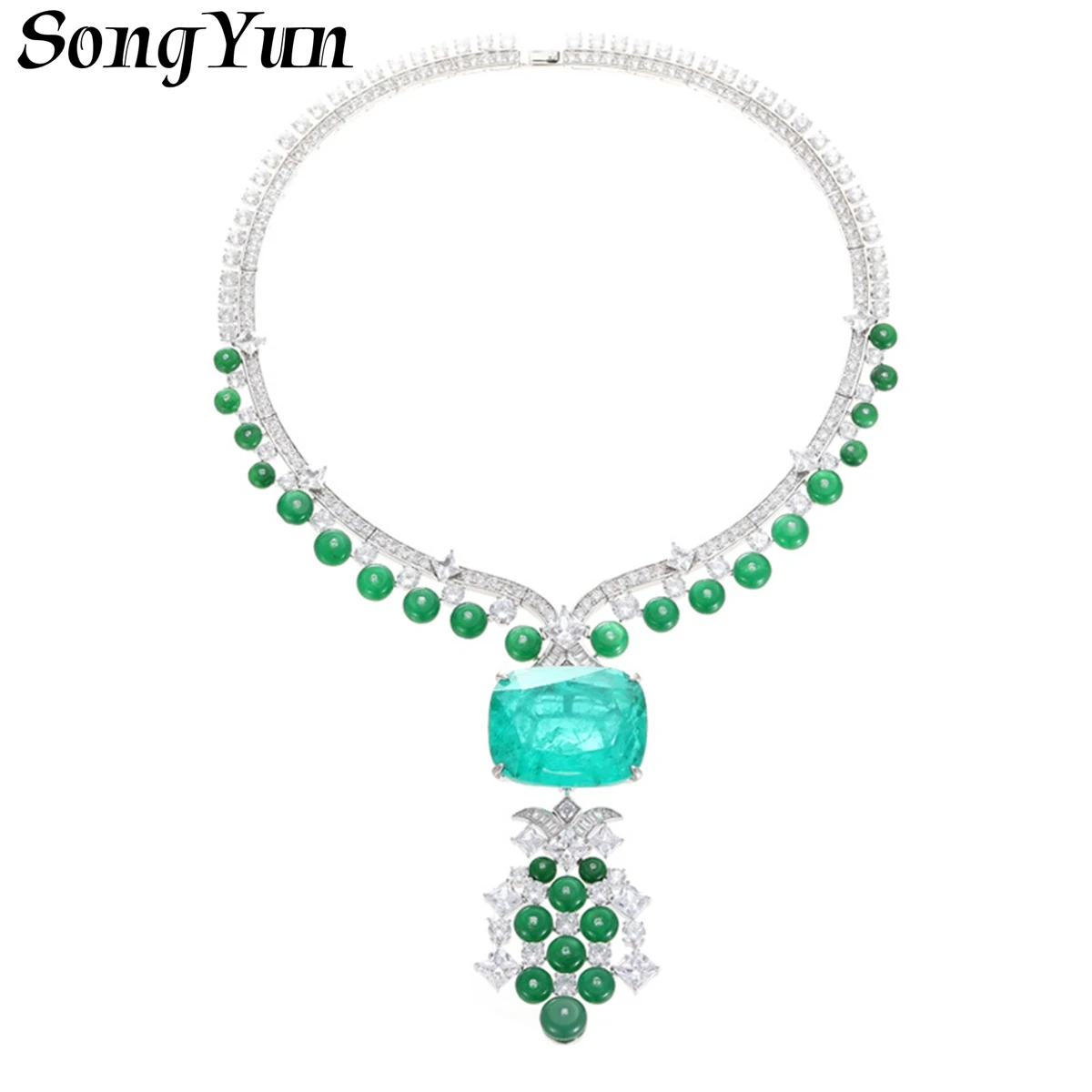 SY Luxury Jewelry 925 Sterling Silver Necklaces Fashion Retro Evening Party Women Green Square Gemstones Chain Pendant Necklace
SY Luxury Jewelry 925 Sterling Silver Necklaces Fashion Retro Evening Party Women Green Square Gemstones Chain Pendant Necklace