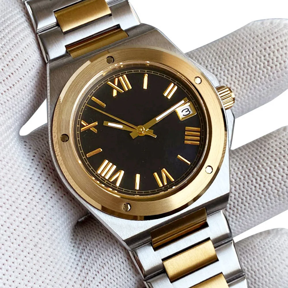 Tandorio Roman Numeral Dial 200M Diving 40mm Two Tone Gold Case NH35 Automatic Men Watch Sapphire Wristwatch Steel Bracelet
Tandorio Roman Numeral Dial 200M Diving 40mm Two Tone Gold Case NH35 Automatic Men Watch Sapphire Wristwatch Steel Bracelet
