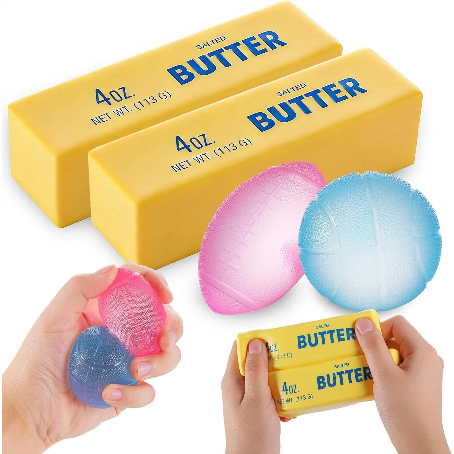 Squishy Stress Ball & Slow Rising Butter Squishy Fidget Toys Set - 4 Pack Ultra Soft Sensory Toys for Kids Adults, Desk Toy and
Squishy Stress Ball & Slow Rising Butter Squishy Fidget Toys Set - 4 Pack Ultra Soft Sensory Toys for Kids Adults, Desk Toy and