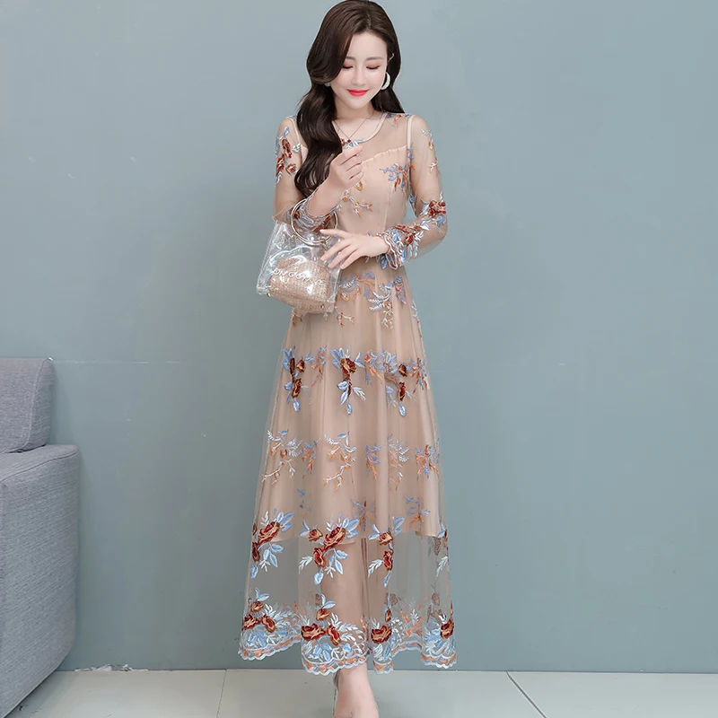 Spring Summer 2024 New Mesh Embroidered Dress Women Fashion Waist Long Sleeve Retro Evening Dresses Hollow Zipper Long Dress
Spring Summer 2024 New Mesh Embroidered Dress Women Fashion Waist Long Sleeve Retro Evening Dresses Hollow Zipper Long Dress
