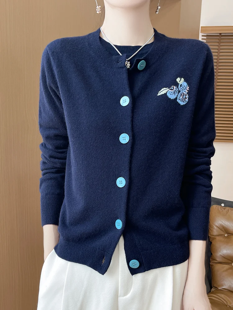 New Chic Elegant Women's 100% Merino Wool Basic O-neck Cardigan Sweater Soft Grace Knitwear Female Autumn Winter Clothes Tops
New Chic Elegant Women's 100% Merino Wool Basic O-neck Cardigan Sweater Soft Grace Knitwear Female Autumn Winter Clothes Tops