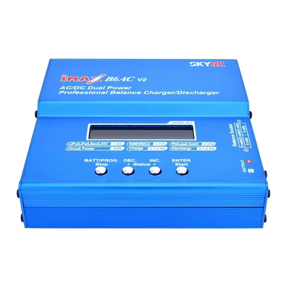 Original SKYRC iMAX B6AC V2 Balance Charger Discharger for LiPo Li-ion LiFe NiMH PB DJI Smart Battery Professional RC Charger
Original SKYRC iMAX B6AC V2 Balance Charger Discharger for LiPo Li-ion LiFe NiMH PB DJI Smart Battery Professional RC Charger