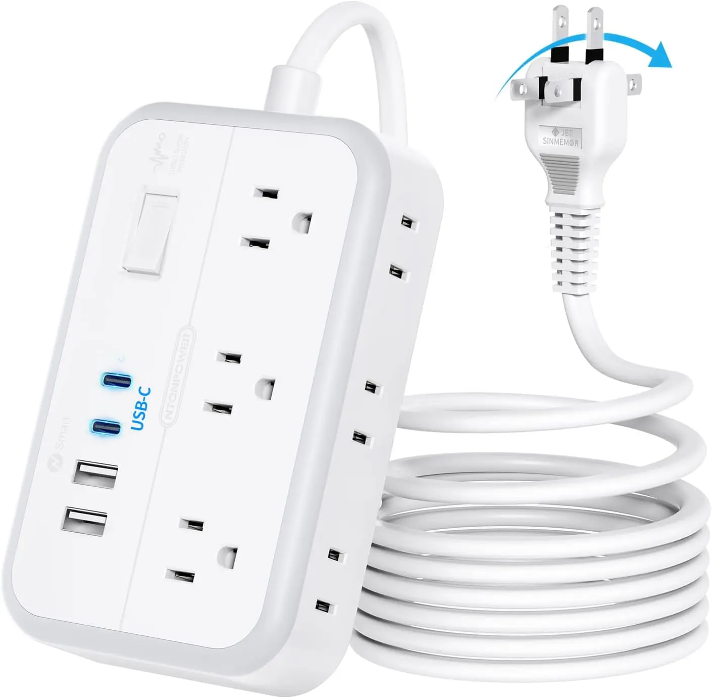 Удлинитель 3 м с 4 USB-портами (2 USB-C), сетевой фильтр 1875 Вт, плоская вилка для старых домов, крепление на стену
Удлинитель 3 м с 4 USB-портами (2 USB-C), сетевой фильтр 1875 Вт, плоская вилка для старых домов, крепление на стену