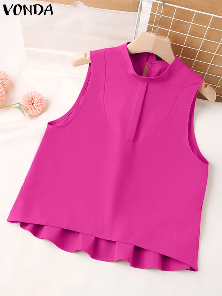 VONDA Tanks Tops Sexy Sleeveless Women Blouses Ruffled Tunic 2025 Casual Stand Collar Loose Solid Color Shirts Blusas
VONDA Tanks Tops Sexy Sleeveless Women Blouses Ruffled Tunic 2025 Casual Stand Collar Loose Solid Color Shirts Blusas