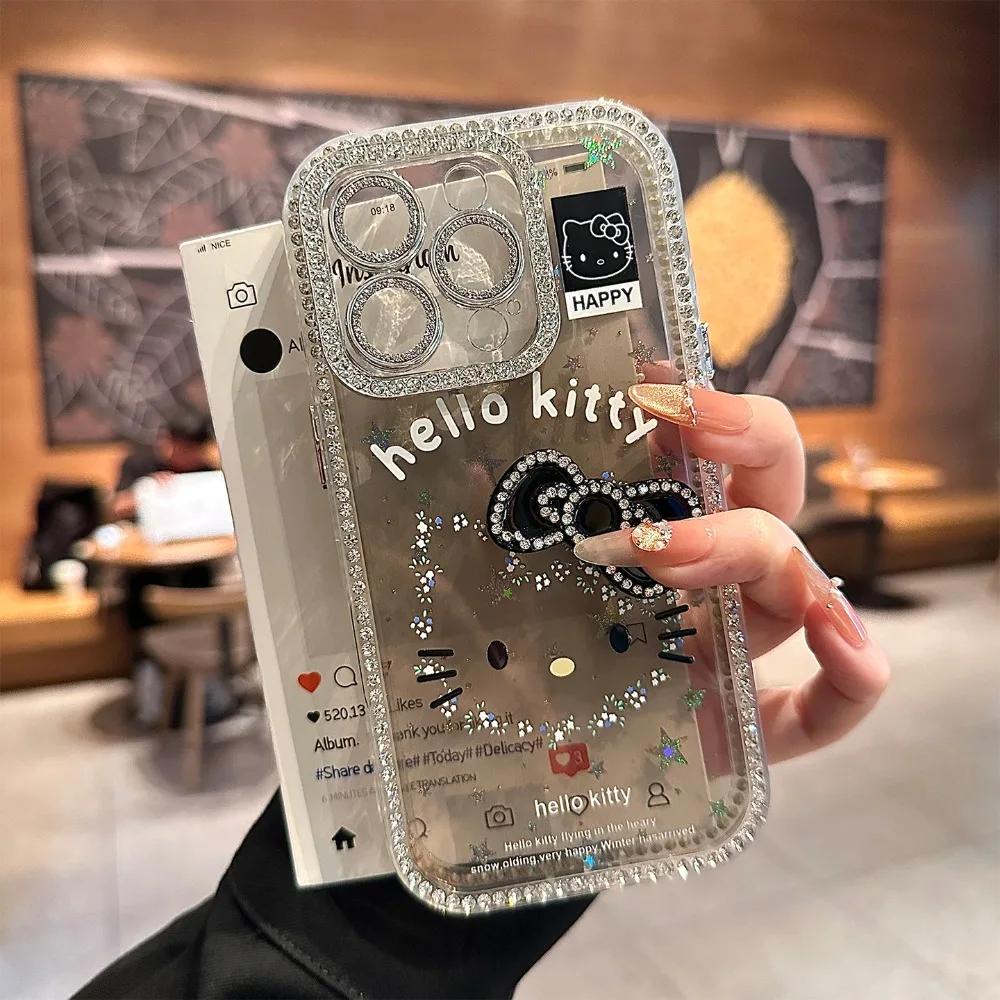 Блестящий чехол для телефона с блестками для iPhone 17, 16, 15, 14, 13, 12, 11 Pro Max 3D, милый мультяшный Sanrio Hello Kitty Stars, прозрачный жесткий чехол с бантом
Блестящий чехол для телефона с блестками для iPhone 17, 16, 15, 14, 13, 12, 11 Pro Max 3D, милый мультяшный Sanrio Hello Kitty Stars, прозрачный жесткий чехол с бантом
