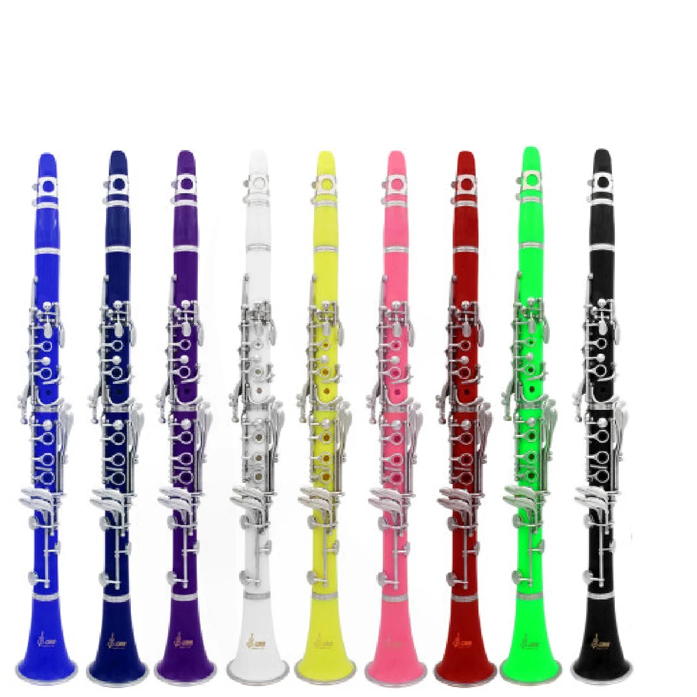 SLADE 17 Keys Bb Tenor Clarinet Multicolor Bakelite Wooden Body with Reed And Case Woodwind Instrument
SLADE 17 Keys Bb Tenor Clarinet Multicolor Bakelite Wooden Body with Reed And Case Woodwind Instrument