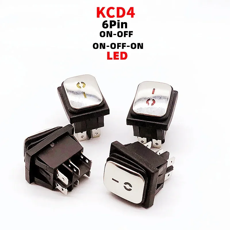Переключатель для электрооборудования KCD4, переключатель со стальной поверхностью IP67 ВКЛ-ВЫКЛ/ВКЛ-ВЫКЛ с светодиодный ком питания 6Pin, 16 А, 250 В/20 А-125 В переменного тока 
Переключатель для электрооборудования KCD4, переключатель со стальной поверхностью IP67 ВКЛ-ВЫКЛ/ВКЛ-ВЫКЛ с светодиодный ком питания 6Pin, 16 А, 250 В/20 А-125 В переменного тока