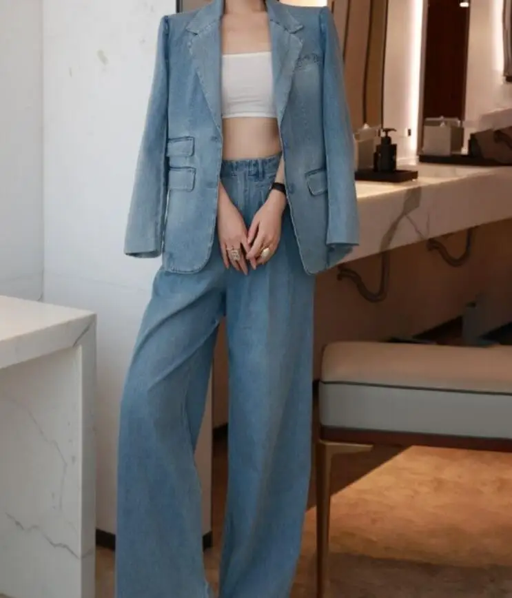 SuperAen Denim Set Women's Spring and Autumn 2025 New Street Fashion Shirt Long Pant Two-piece Set
SuperAen Denim Set Women's Spring and Autumn 2025 New Street Fashion Shirt Long Pant Two-piece Set