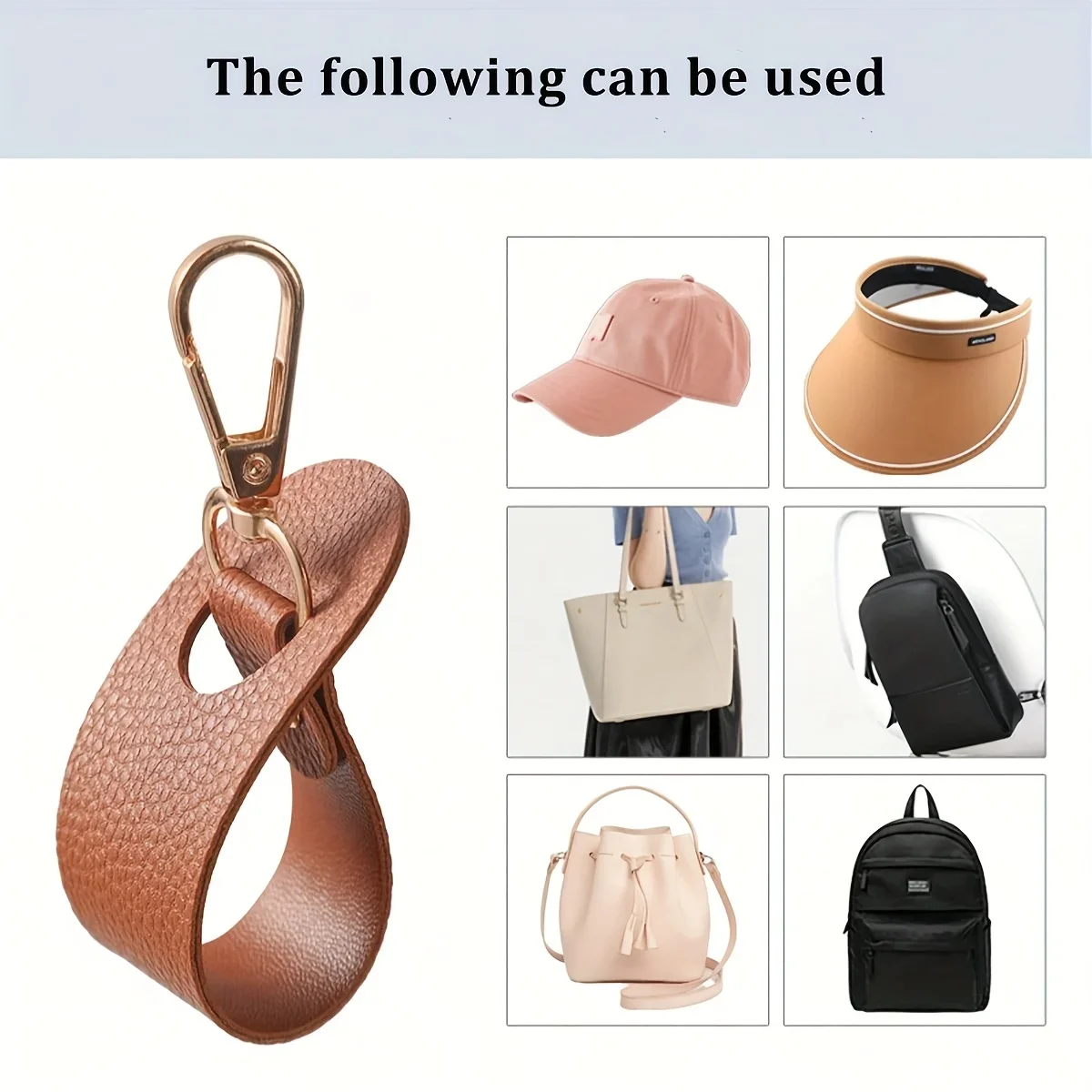Pu Leather Handbag Hook, Prevent Hat Loss. Space-Saving Sun Hat Storage Clip, Perfect For Outdoor Activities.
Pu Leather Handbag Hook, Prevent Hat Loss. Space-Saving Sun Hat Storage Clip, Perfect For Outdoor Activities.