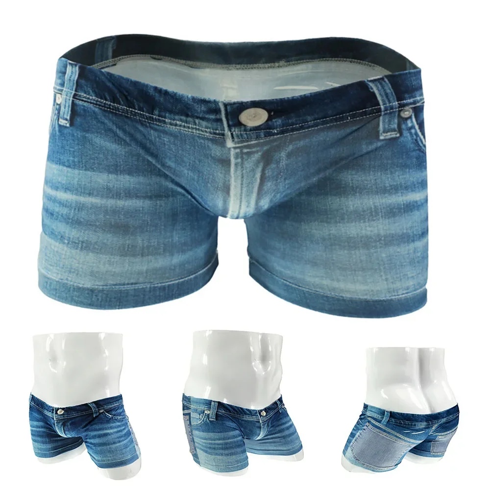 Hot Sale Fashion Mens Underpants Underwear Breathable Boxer Briefs Comfortable Fake Jean Ice Silk Shorts Spandex
Hot Sale Fashion Mens Underpants Underwear Breathable Boxer Briefs Comfortable Fake Jean Ice Silk Shorts Spandex
