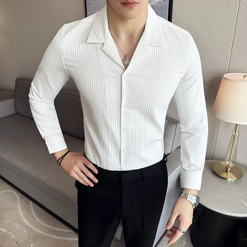 Luxury Wrinkle Men Shirts Spring/Summer Slim Fit Casual Business Formal Dress Shirt Social Party Streetwear Tuxedo Blouse
Luxury Wrinkle Men Shirts Spring/Summer Slim Fit Casual Business Formal Dress Shirt Social Party Streetwear Tuxedo Blouse