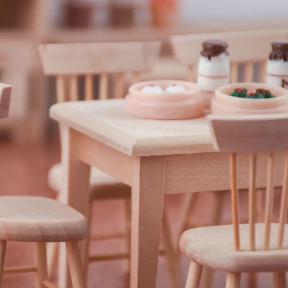 1Set Premium Mini Wooden Desk Chair Set 1 Desk 4 Chairs Lightweight Stable Desktop Ornament DIY Painting Supplies Micro Home
1Set Premium Mini Wooden Desk Chair Set 1 Desk 4 Chairs Lightweight Stable Desktop Ornament DIY Painting Supplies Micro Home
