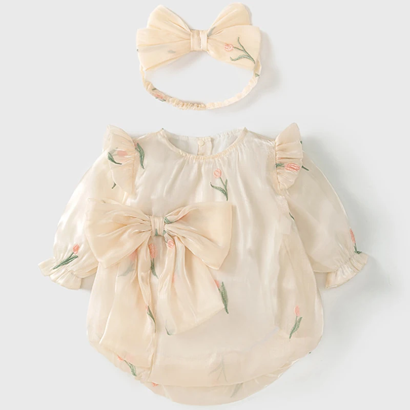 Spring Fall Newborn Girls Clothes Cute Bow Flower China Style Mesh Long Sleeve Bodysuits Jumpsuits Baby Boutique Clothing BC1524
Spring Fall Newborn Girls Clothes Cute Bow Flower China Style Mesh Long Sleeve Bodysuits Jumpsuits Baby Boutique Clothing BC1524