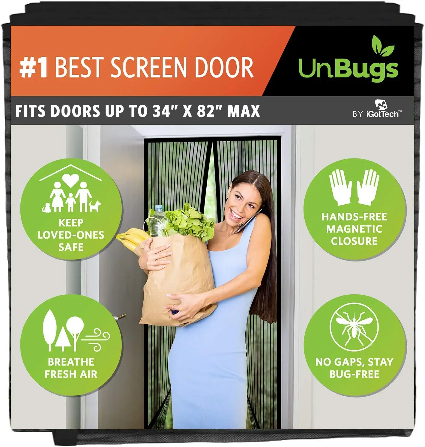 UnBugs Magnetic Screen Door - Fits Doors up to 34 x 82 Inches Max (Item Size 36 x 83) - Pet & Kid Friendly Self-Closing - Han
UnBugs Magnetic Screen Door - Fits Doors up to 34 x 82 Inches Max (Item Size 36 x 83) - Pet & Kid Friendly Self-Closing - Han