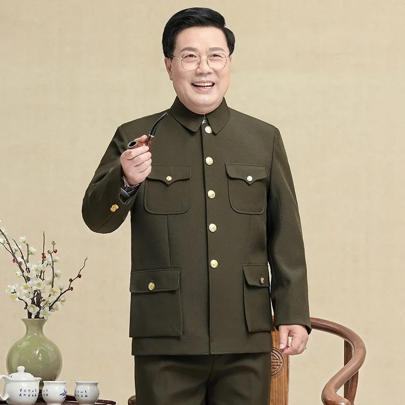 Army Green Zhongshan Suit Men Set Coat + Pants Middle Age Classic Military Clothing Spring Autumn Winter Veteran Cadre Garment
Army Green Zhongshan Suit Men Set Coat + Pants Middle Age Classic Military Clothing Spring Autumn Winter Veteran Cadre Garment